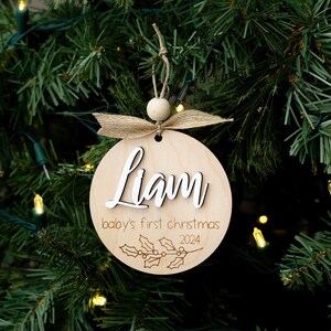 Baby&#39;s First Christmas Ornament 2024 Baby 1st Christmas Ornament Custom Baby Name New Baby Gift Baby Keepsake Personalized New Baby Gift