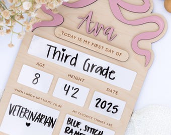 Personalized First Day of School Sign: Wooden Photo Prop
