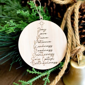 Fruit of the Spirit Christmas Ornament Holiday Christian Ornaments Bible Verse Ornament Christian Gift Bulk Gift