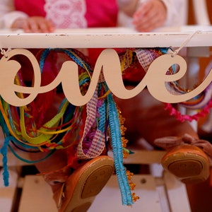 One High Chair Banner Wood High Chair Banner First Birthday High Chair Banner 1st Birthday Decor Cake Smash Photo Prop Boho High Chair