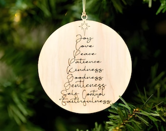 Fruit of the Spirit Christmas Ornament Holiday Christian Ornaments Bible Verse Ornament Christian Gift Bulk Gift