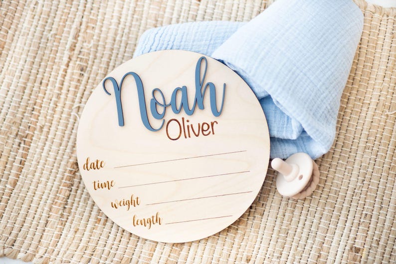 Wooden Birth Announcement Sign Baby Announcement Sign Hospital Footprint Sign Footprint ready baby name sign newborn birth stats gift image 15