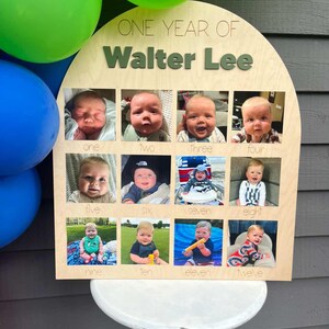 First Birthday Decorations 12 Months Photo Banner