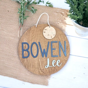 Hospital Door Hanger for Boy Nursery Name Sign Birth Stat Sign Hospital Door Wreath Baby Announcement Sign Nursery Name Sign Girl Boho