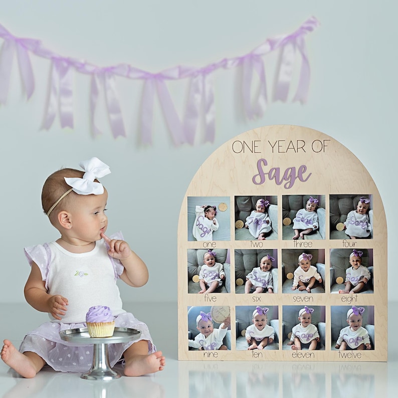 One Year of Photo Milestone Board