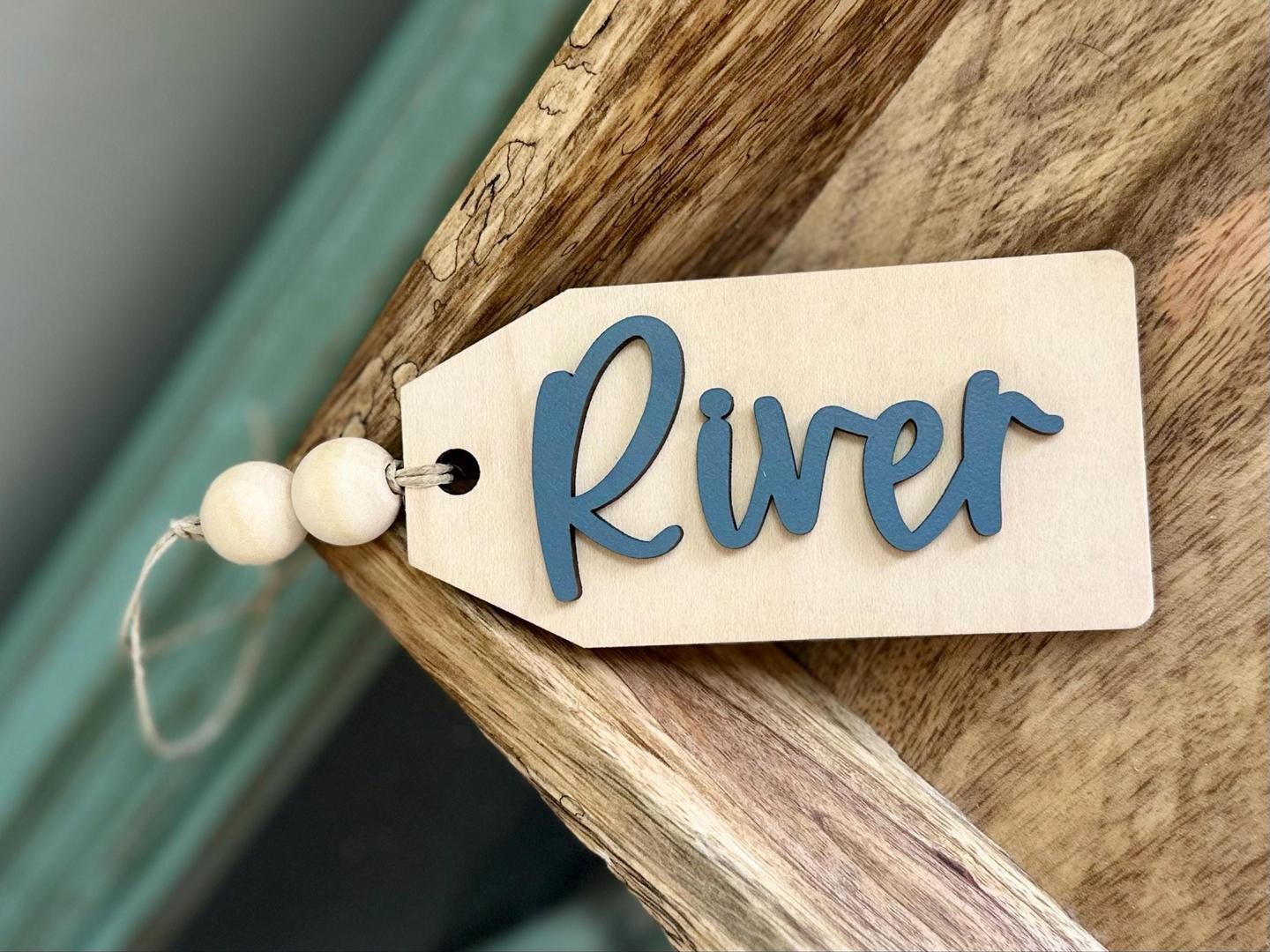Beaded Wooden Name Tag Personalized Wedding Name Tags Christmas ...