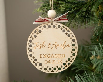 Engaged Ornament First Christmas Engagement Ornament Bride to Be Christmas Ornament Couples Gift Custom Engagement Ornament Gift