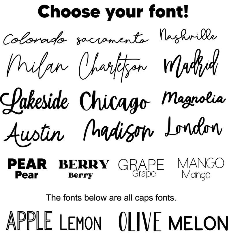 A graphic showing multiple font options.