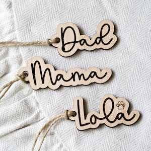 Personalized Stocking Tags, Christmas Tags, Custom Wood Tags for Christmas Stockings, Family Christmas Gift Tags Keepsake