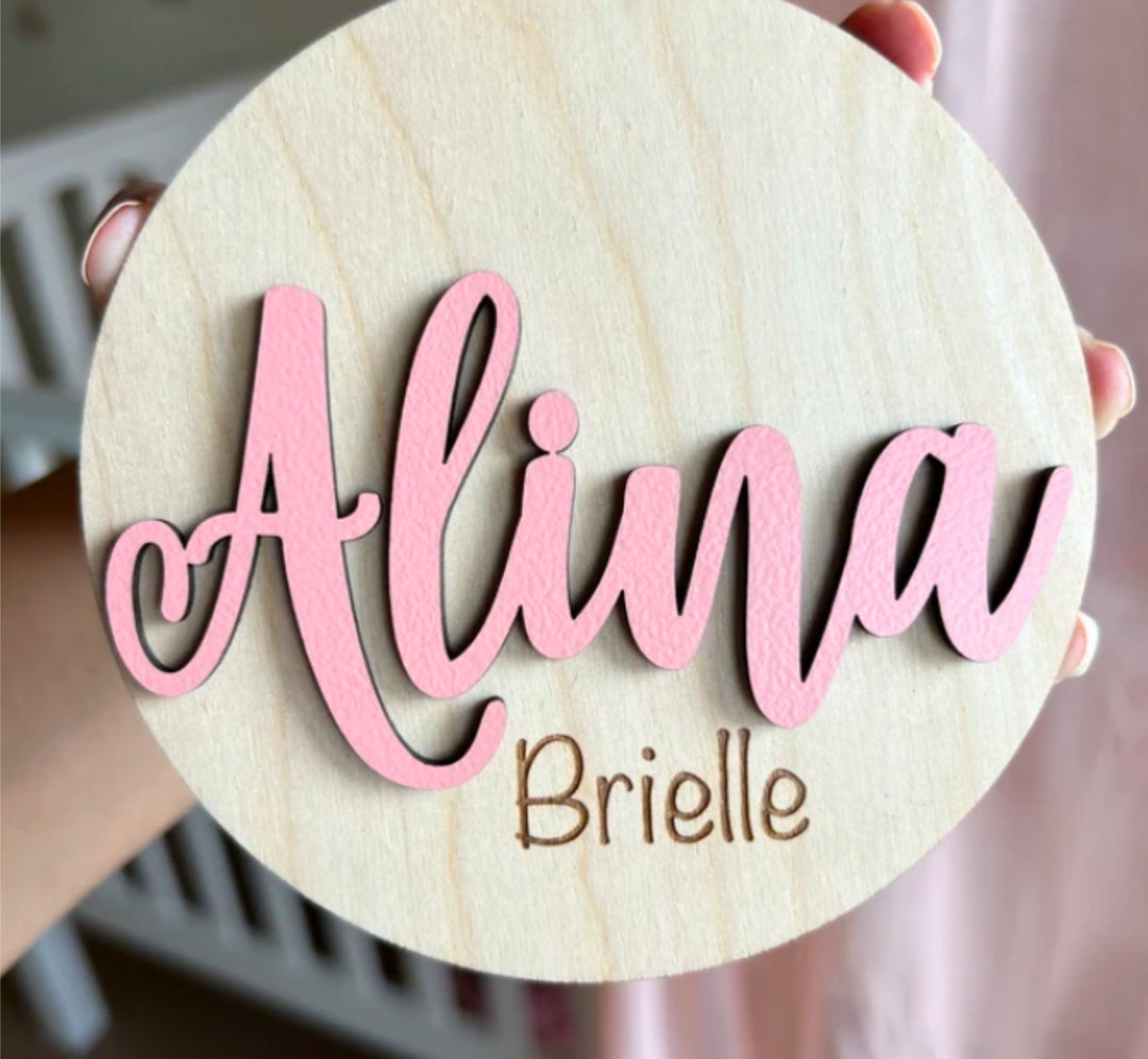 Newborn Hospital Name Announcement Sign, Personalized Birth Name Sign ...