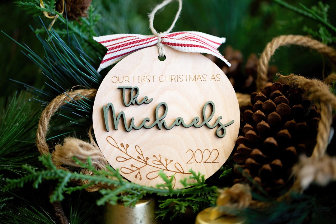 Our First Christmas Married Ornament 2024 Custom Wedding Ornament