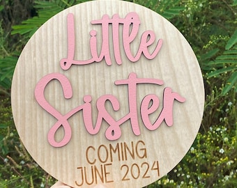 Personalized Pregnancy Announcement Sign, Coming Soon Baby Announcement, Custom Wooden Due Date Plaque, Social Media Photo Prop, Maternity