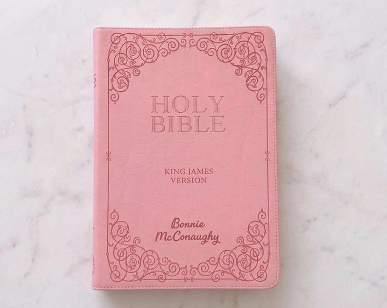 Personalized KJV bible pink large print