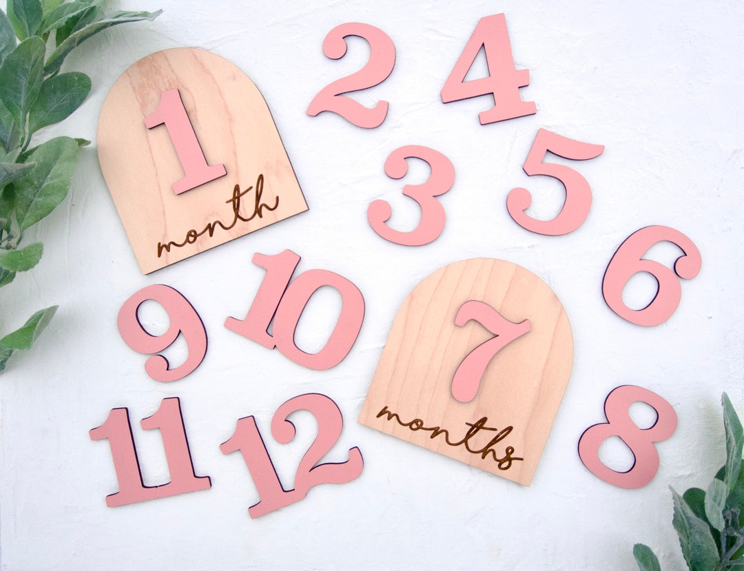 Wooden Monthly Milestone Baby Disc Baby Milestone Cards Monthly ...