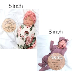 Baby Birth Announcement Sign Baby Name Sign for Hospital Wooden Birth ...