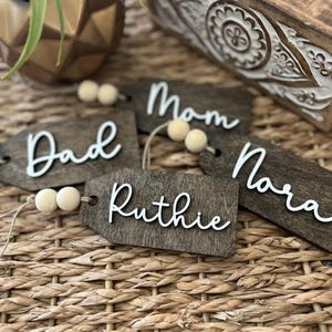 Personalized Stocking Tags Christmas Tags Custom Wood Name Tags for Christmas Stockings Family Christmas Gift Tags Keepsake