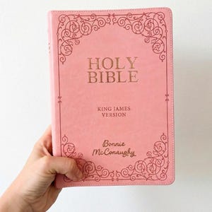 Pink bible personalized engraved name KJV
