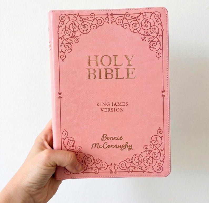 Pink bible personalized engraved name KJV