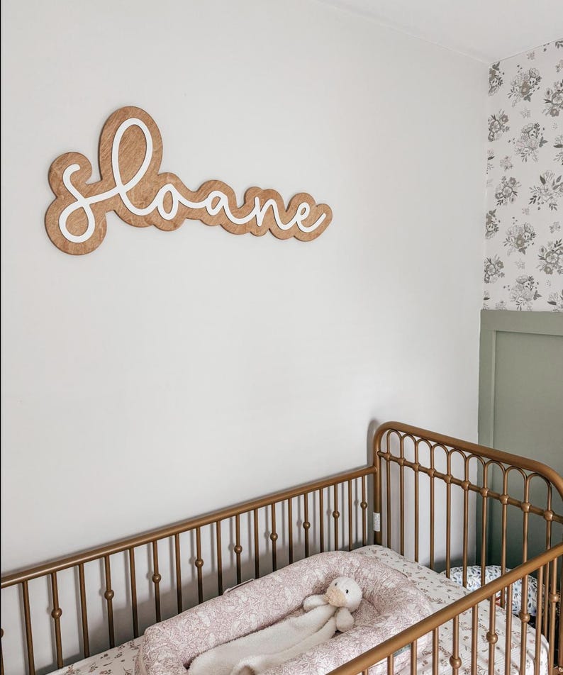 wooden custom name sign for nursery