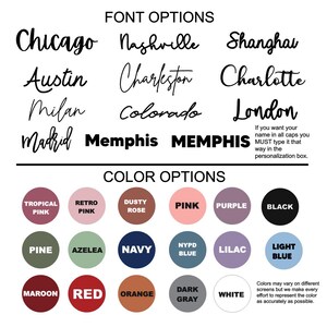font and color options