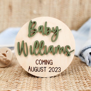 Social Media Sign Oh Baby Arrival Pregnancy Announcement Custom Due Date Coming Soon Plaque Pregnancy Reveal Photo Prop We&#39;s Expecting