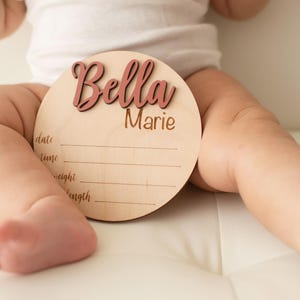 Wooden Birth Announcement Sign Baby Announcement Sign Hospital Footprint Sign Footprint ready baby name sign newborn birth stats gift image 12