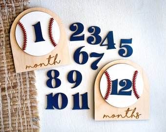 Wooden Monthly Milestone Baby Disc Baby Milestone Cards Monthly Milestone Markers for Baby Photos Baby Photo Prop Baby Shower Month Photos