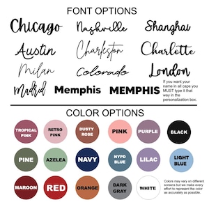 font and color options