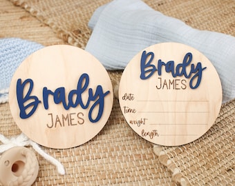 Wooden Birth Announcement Sign Baby Announcement Sign Hospital Footprint Sign Footprint ready baby name sign birth announcement shower gift