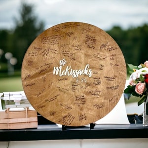 Wedding Guest Book Wooden Name Sign Rustic Wedding Guest Book Alternative 3D Custom Last Name Wood Established Sign Wedding Date Family Name