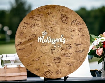 Wedding Guest Book Wooden Name Sign Rustic Wedding Guest Book Alternative 3D Custom Last Name Wood Established Sign Wedding Date Family Name