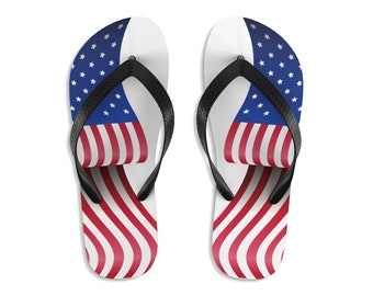 Patriotic Stars Beach Sandals Independence Day Shoes Accessories Unisex Flip-Flops Custom Summer Printed Flip Flops Pool Flip Flops