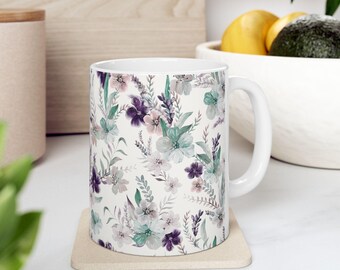 Watercolor Wildflower Mug | Floral Ceramic Coffee Cup