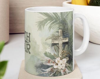 Faith Over Fear Ceramic Coffee Mug: Inspirational Gift for Women