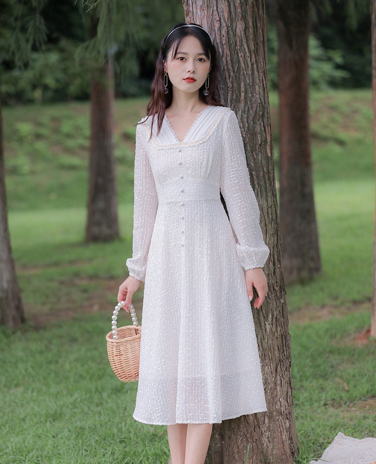 Plain White Dress - Etsy