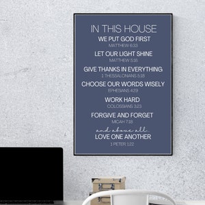 Family House Rules Print, In This House We..., Scripture House Rules Printable, Home Rules Based on Bible Verses, Christian House Rules
