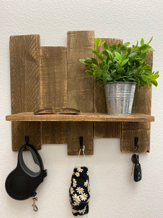 Entryway Rustic Wall Hanger Farmhouse Key Holder Primitive Etsy