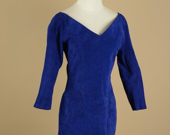 1980s Georgetown Leather Suede Dress