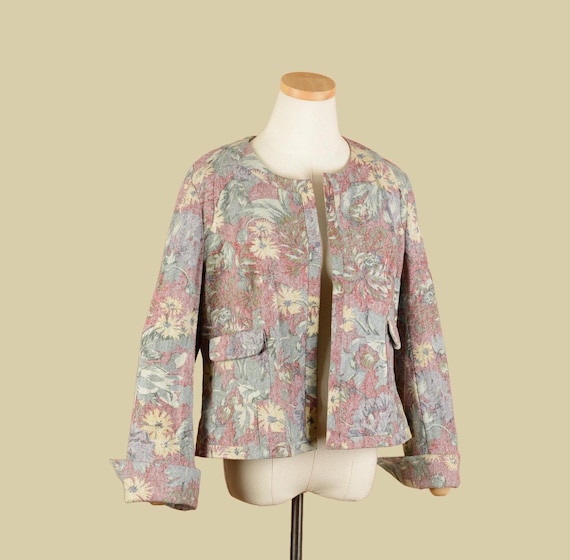 1990s J Peterman Floral Blazer
