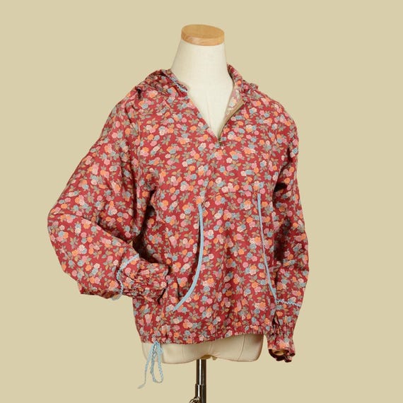 vintage★70s ポップ柄スカート CCジッパー　USA VTG NOS 70s Purple Pattern Shirt Thin Weave 1/4 Zip Issues