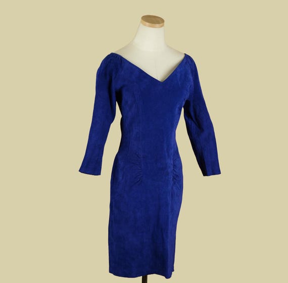 1980s Georgetown Leather Suede Dress