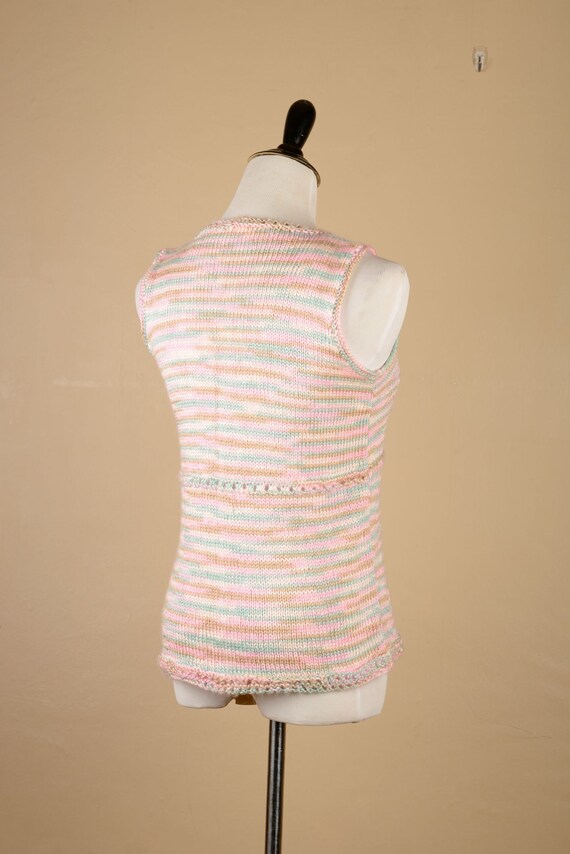 1990s Pastel Sweater Vest - image 2