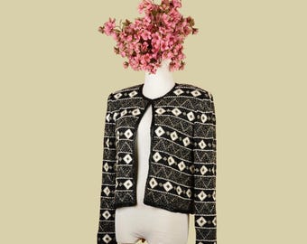 1980s Beaded Papell Boutique Jacket