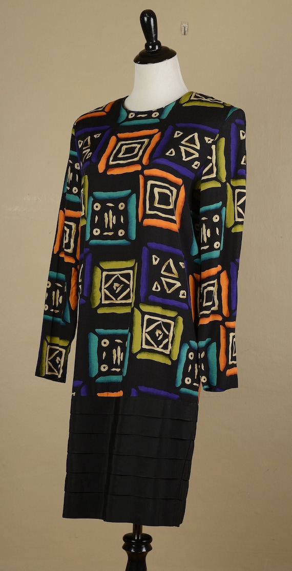 1980s Geometric K.C. Spencer New York Dress