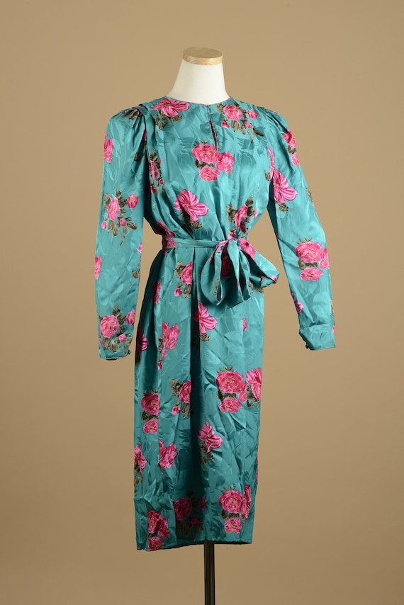 1980s AP LTD Silk Dress