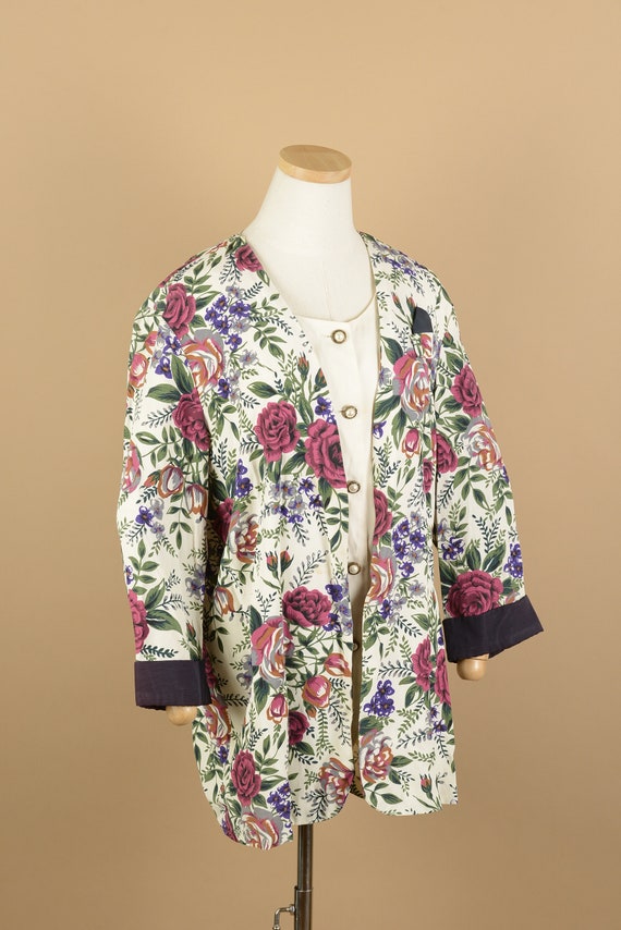 1980s Ultra Dress New York Floral Blazer