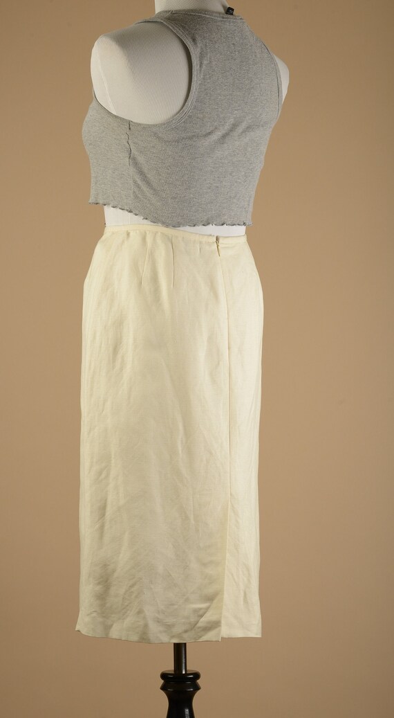 1980s Kasper Linen Blend Skirt - image 3