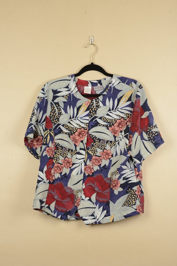 1990s Bora Bora Floral Blouse - image 3