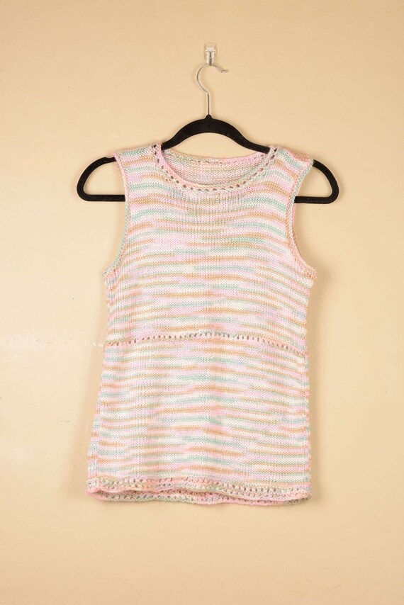 1990s Pastel Sweater Vest - image 3