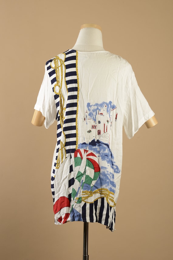1990s Kathie Lee Nautical Blouse - image 4